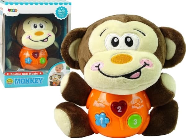 LeanToys Interactive Educational Brown Monkey Sound Lullaby Melodies