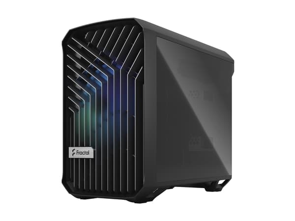Fractal Design Torrent Nano RGB - Tower - Mini-DTX - sidepanel med vindu (herdet glass) - ingen strømforsyning (ATX) - tonet lyssvart - USB/lyd