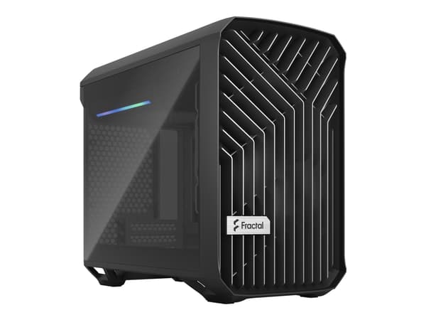 Fractal Design Torrent Nano - Tower - Mini-DTX - sidepanel med vindu (herdet glass) - ingen strømforsyning (ATX) - tonet mørkesvart - USB/lyd