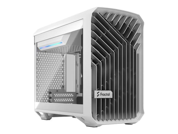 Fractal Design Torrent Nano, Micro Tower, PC, Valkoinen, Micro-ITX, Terästä, Karkaistu lasi, 16,5 cm