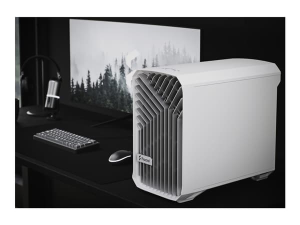 Fractal Design Torrent Nano, Micro Tower, PC, Valkoinen, Micro-ITX, Terästä, Karkaistu lasi, 16,5 cm