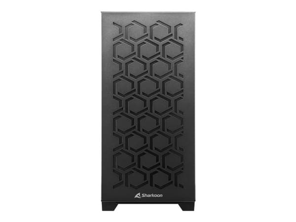 Sharkoon MS-Y1000 - microATX - genomskinlig sidopanel (härdat glas) - ingen strömförsörjning (ATX) - svart - USB/ljud