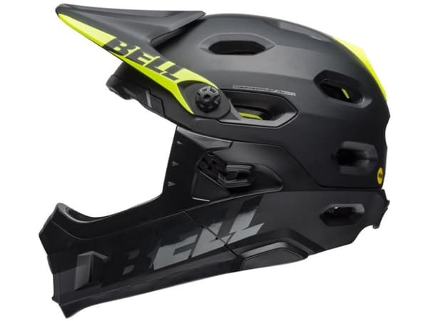 Bell Helmets Super DH MIPS, Umpikypärä, In-mold -valmistus, Kypärän visiiri, Matta