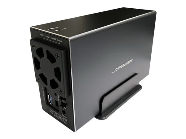 LC-Power LC-35U3-RAID-2, HDD-hölje, 3.5", SATA, Serial ATA II, Serial ATA III, 5 Gbit/s, USB-anslutning, Svart