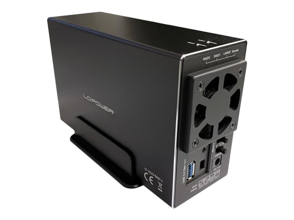 LC-Power LC-35U3-RAID-2, HDD-hölje, 3.5", SATA, Serial ATA II, Serial ATA III, 5 Gbit/s, USB-anslutning, Svart