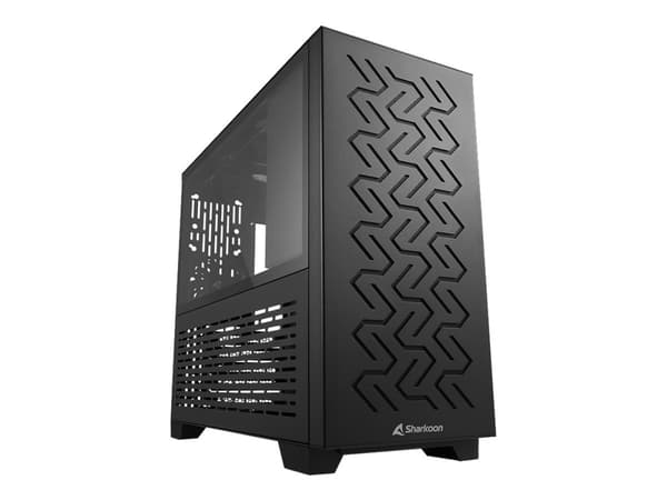 Sharkoon MS-Z1000 - microATX - sidepanel med vindue (hærdet glas) - ingen strømforsyning (ATX) - sort - USB/Lyd