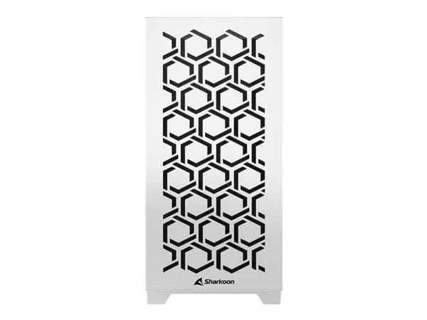 Sharkoon MS-Y1000 - microATX - sidepanel med vindue (hærdet glass) - ingen strømforsyning (ATX) - hvid - USB/Lyd