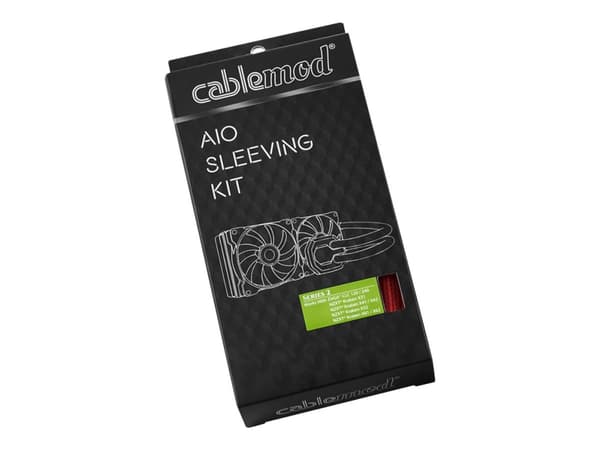 CableMod AIO Sleeving Kit - Röröverdragskit för vätskekylningssystem - röd - för EVGA CLC 120, CLC 240, CLC 280; GeForce GTX 10XX, GTX 970; NZXT Krak