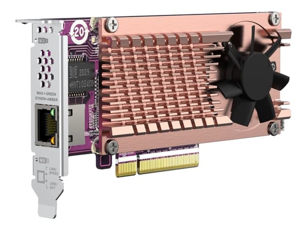 QNAP QM2-2P10G1TB - Kontrollerkort - M.2 - PCIe 3.0 x4 (NVMe) - låg profil - PCIe 3.0 x8 - för QNAP TDS-H2489, TNS-H1083X-E2234, H1083X-E2236-16, TS-