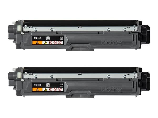 Brother TN242 BKTWIN - 2-pack - svart - original - tonerpatron - for Brother DCP-9017, DCP-9022, HL-3142, HL-3152, HL-3172, MFC-9142, MFC-9332, MFC-9