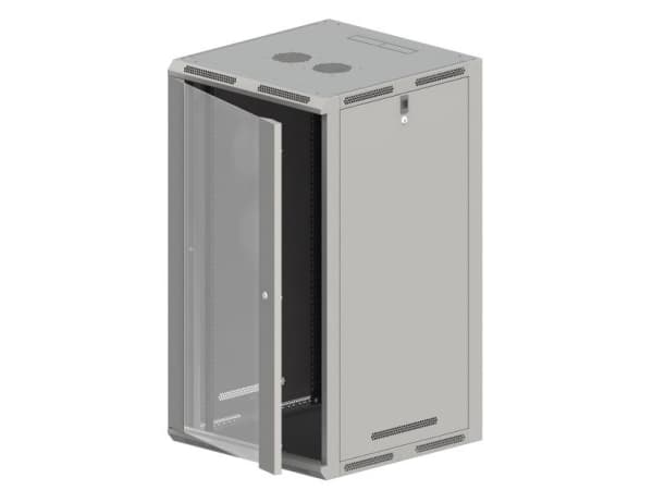 ALANTEC - Skåp - väggmontering, golvmontering - grå - 21U - 19"