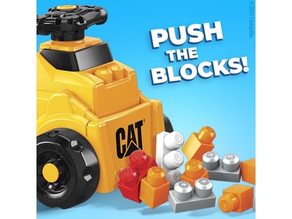 MEGA BLOKS CAT Build ‘n Play Ride-On, 1 år, 4 hjul, Sort, Gult