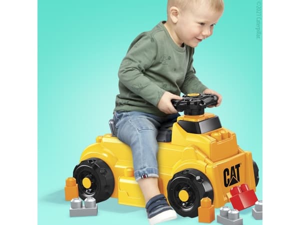 MEGA BLOKS CAT Build ‘n Play Ride-On, 1 år, 4 hjul, Sort, Gult