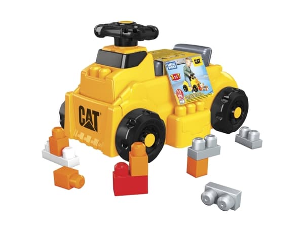 MEGA BLOKS CAT Build ''n Play-sparkbil, 1 År, 4 hjul, Svart, Gul