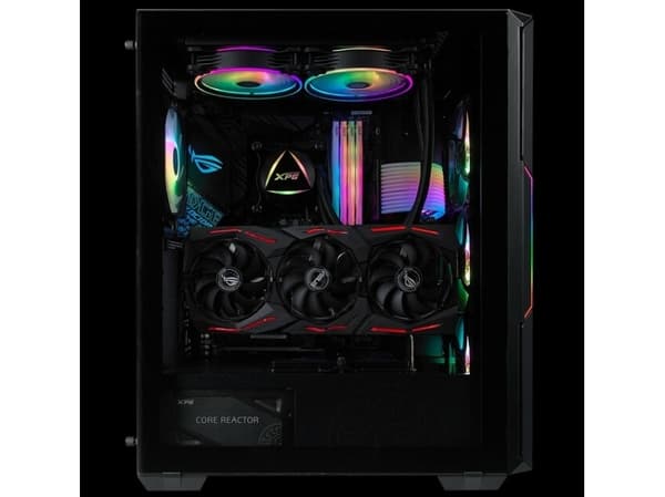 XPG Starker AIR - Mid tower - ATX - sidepanel med vindu (herdet glass) - ingen strømforsyning (ATX) - svart - USB/lyd