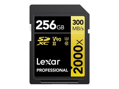 Lexar Professional 2000x SDXC 256 GB klasse 10 UHS-II/U3 V90-kort (LSD2000256G-BNNNG)