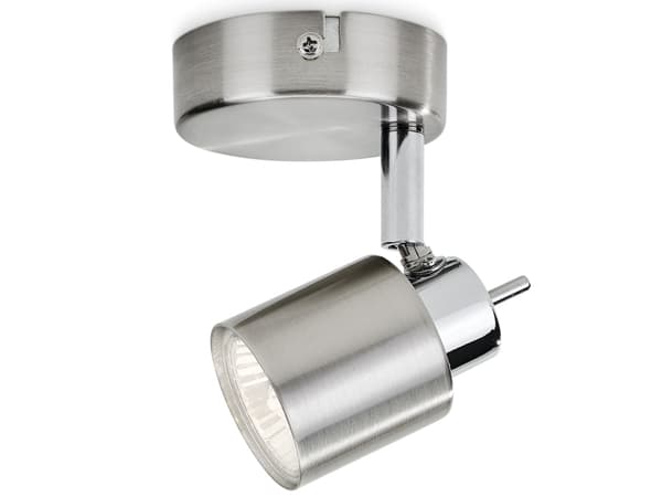 Philips Essentials Meranti tak-/väggspotlight, Utanpåliggande spotlight, GU10, 1 lampor, LED, 220-240 V, Krom
