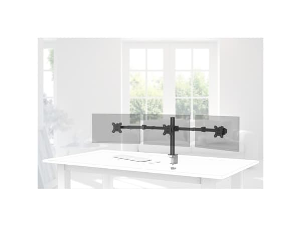 Hama - Monteringssett (3 adjustable arms) - full bevegelse - for 3 skjermer - svart - skjermstørrelse: 10"-27" - skrivebordsmonterbar