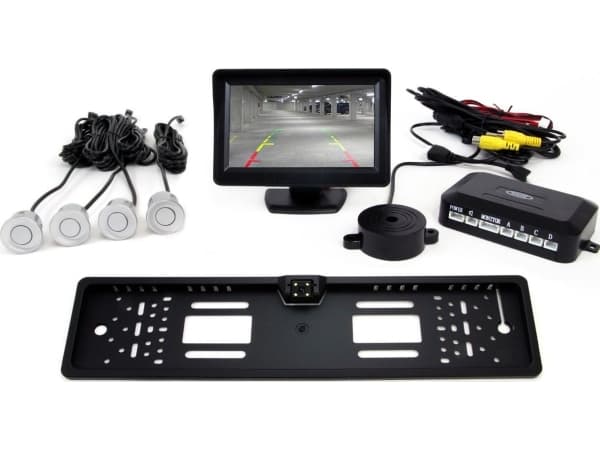 Amio Sensor Kit tft01 4,3" med kamera kamera-402 LED 4 silverfärgade sensorer