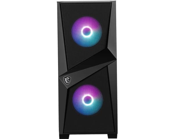 MSI MAG Forge 100M, Midi Tower, PC, Musta, Läpinäkyvä, ATX, Mini-ATX, Mini-ITX, Pelaaminen, Purppura