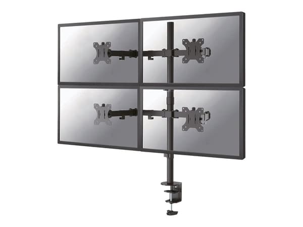 Neomounts FPMA-D550D4 - Monteringssats (fäste med genomföring, bordsfäste, stång, 4 VESA-adaptrar, 4 armar) - fullständig rörelse - för 4 LCD/plasmap