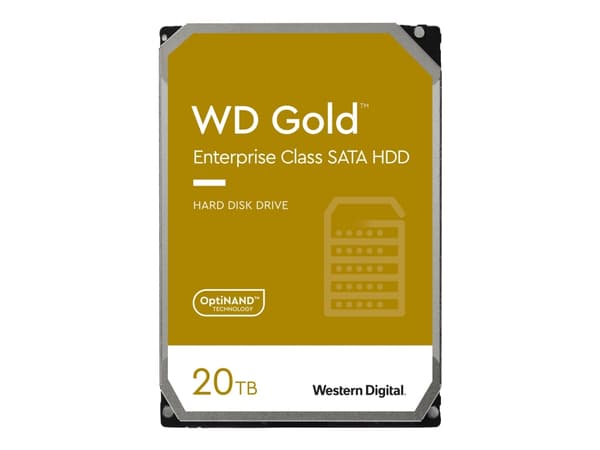 WD Gold WD201KRYZ - Hårddisk - 20 TB - intern - 3,5" - SATA 6Gb/s - 7200 rpm - buffert: 512 MB