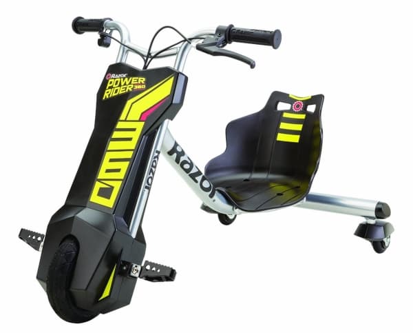 Razor PowerRider 360, 13 km/h, 55 kg, Musta, Keltainen, 8 vuosi/vuosia, CE, 690,1 mm