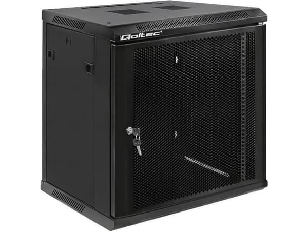 Qoltec - Rack skåp - svart - 12U - 19"