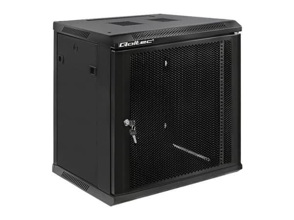 Qoltec - Rack skåp - svart - 12U - 19"