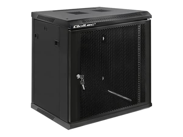 Qoltec - Rack skåp - svart - 12U - 19"
