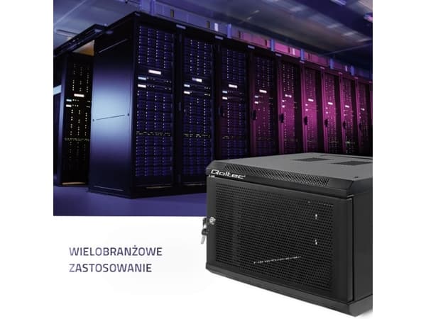 Qoltec - Rack skåp - svart - 6U - 19"
