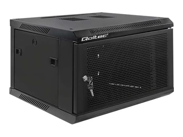 Qoltec - Rack skåp - svart - 6U - 19"