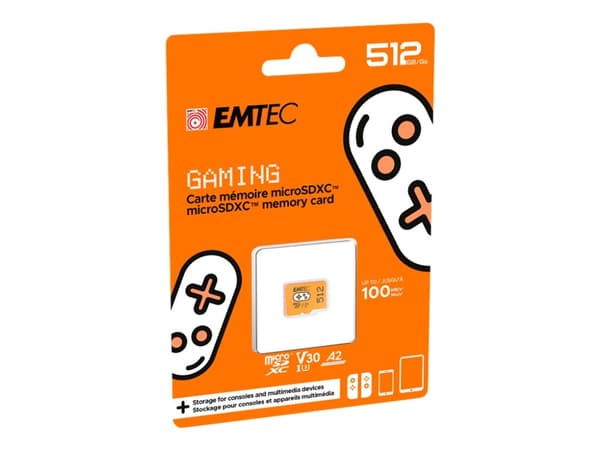 EMTEC Gaming - Flash-minneskort - 512 GB - A2 / Video Class V30 / UHS-I U3 - mikroSDXC UHS-I - orange