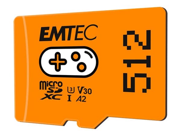EMTEC Gaming - Flash-minneskort - 512 GB - A2 / Video Class V30 / UHS-I U3 - mikroSDXC UHS-I - orange