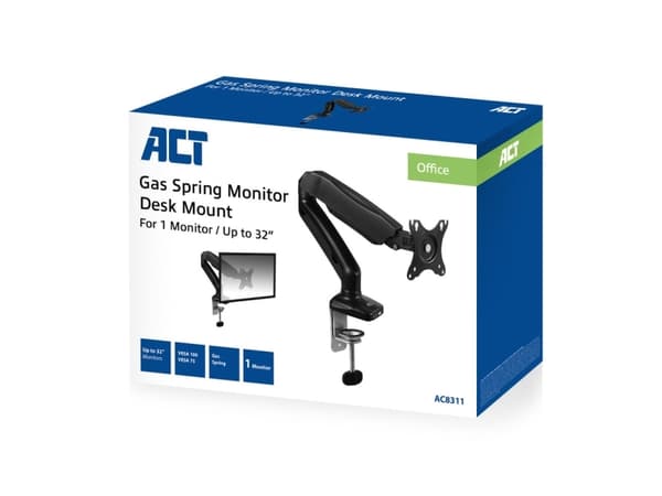 ACT AC8311 flatpanel byrå støtte 81,3 cm (32") Klem/doorvoer Svart