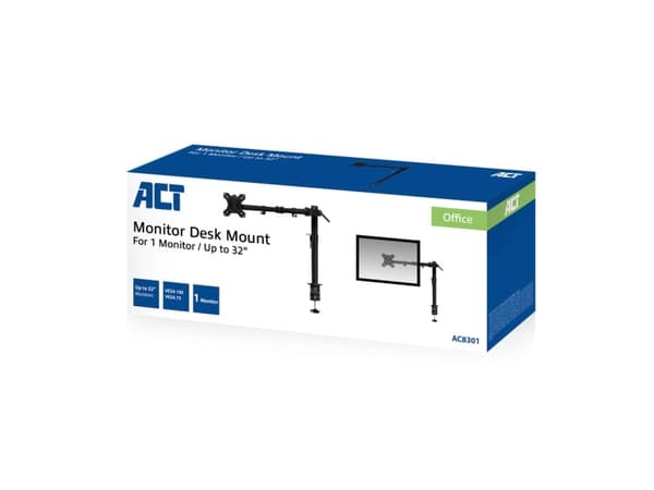 ACT AC8301 litteä pöytälevy 81,3 cm (32") Klem/doorvoer Zwart (suomenkielinen)