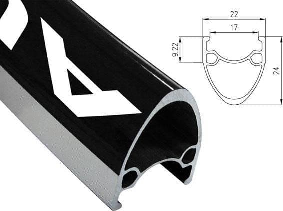 Alexrims fälg ALEXRIMS AT490 700x32otw. sida CNC svart - ALX-AT490