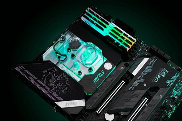EK Water Blocks 3831109892343, Vattenblock, Akryl, mässing, Svart, Silver, 3-pin, Moderkort, MSI MPG Z590