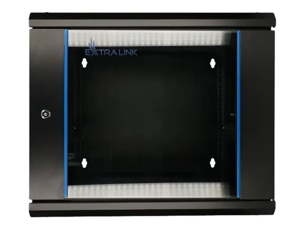 Extralink AZH - Rack skåp - svängtyp - väggmontering - svart - 9U - 19"