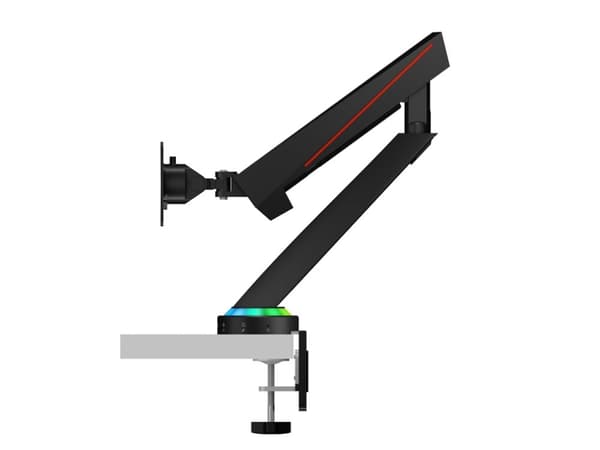 ICY BOX IB-MSG303BL-T - Monteringssett (stativ) - for flatpanel - with USB 3.0 media hub and RGB light effect - aluminium, plastikk, stål - matt svar