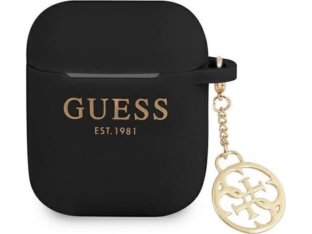 Guess GUESS Silicone Charm 4G Collection Case for Apple Airpods 1/2 black