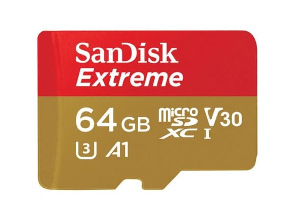 SanDisk Extreme - Flash-minneskort (microSDXC till SD-adapter inkluderad) - 64 GB - A1 / Video Class V30 / UHS-I U3 - mikroSDXC UHS-I