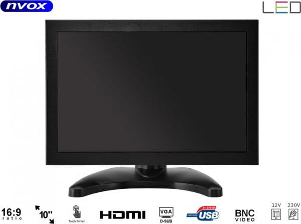 Automagnetola Nvox Ips atviro rėmo LED jutiklinis monitorius 10cali vga hdmi usb av 12v 230v
