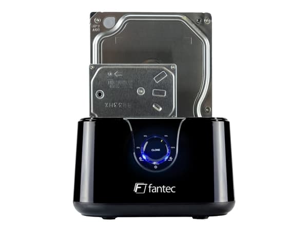 FANTEC DS-X2U3-Glanz - HDD / SSD-dokkestasjon - brønner: 2 - 2,5" / 3,5" delt - SATA 6Gb/s - USB 3.0 - høyglanset svart