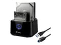 Miniatyrbilde 1 av 5: FANTEC DS-X2U3-Glanz - HDD / SSD-dokkestasjon - brønner: 2 - 2,5" / 3,5" delt - SATA 6Gb/s - USB 3.0 - høyglanset svart