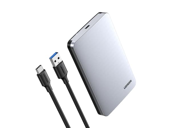 Ugreen 70498, HDD- / SSD kabinett, 2.5", SATA, USB-anslutning, Gjuten aluminium