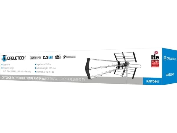 Cabletech Suuntaava ulkoantenni maanpäälliselle digitaaliselle televisiolle HD DVB-T2 LTE suodatin + vahvistin