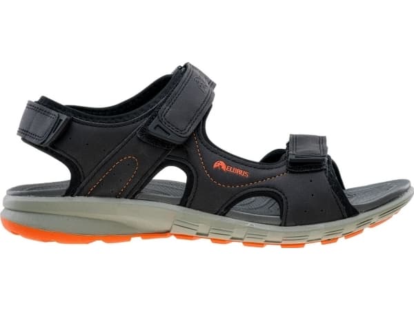 Elbrus Herre Merios svarte og oransje sandaler s. 41