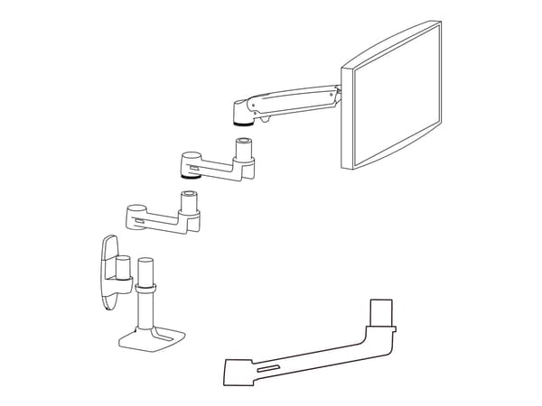 Ergotron - Monteringskomponent (9"-forlengelsesarm) - aluminium - hvit - for P/N: 45-243-216, 45-246-026, 45-268-026, 45-269-009, 45-490-216, 45-537-