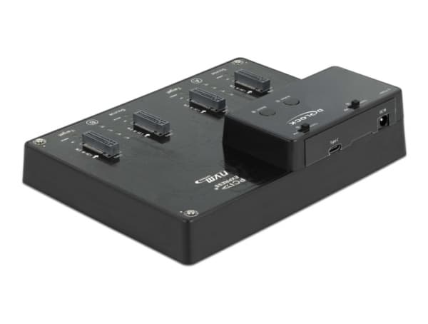 Delock - SSD-dockningsstation - fack: 4 - M.2 - M.2 NVMe Card - USB 3.2 (Gen 2) - svart